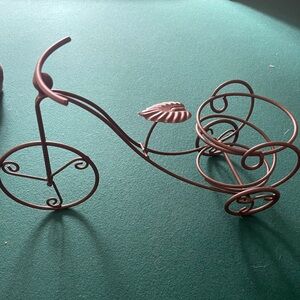 Vintage-Style Brown Metal Bicycle Wall Decor